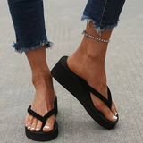 Women’s Flip Flops – Platform Wedge – Cushioned Sole – Casual Thong Strap Sandals