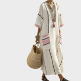 Alexandria | Kaftan With Stripes Oversized Pockets