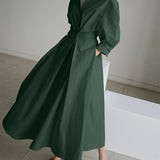 Taliah™ Polo Collar Long Sleeve Dress 