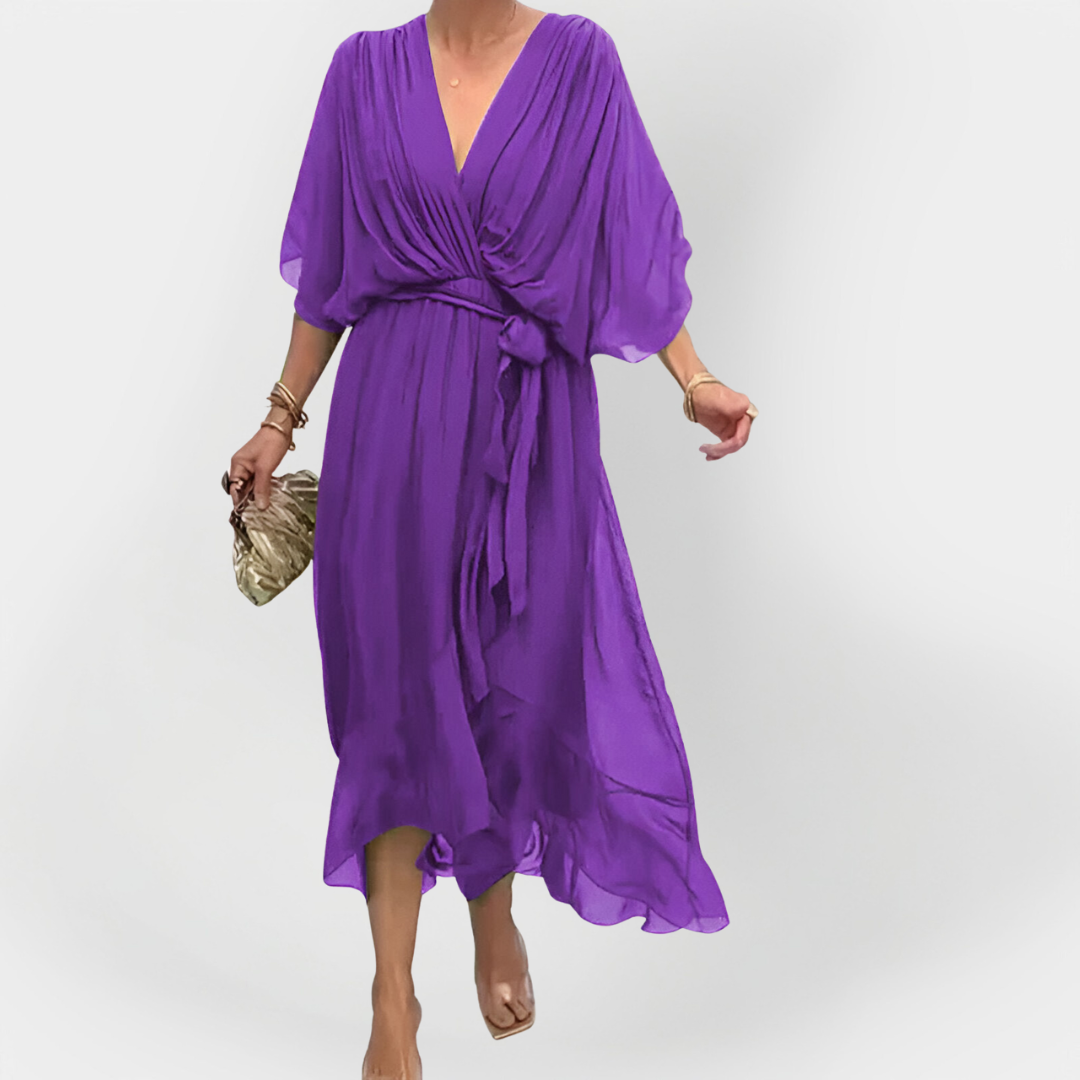 Harrington | Elegant Exquisite Chiffon Dress V-Neck