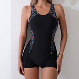 Women’s Swimsuit – Form-Fitting – Quick Dry Stretch – Graphic Print – Full Coverage