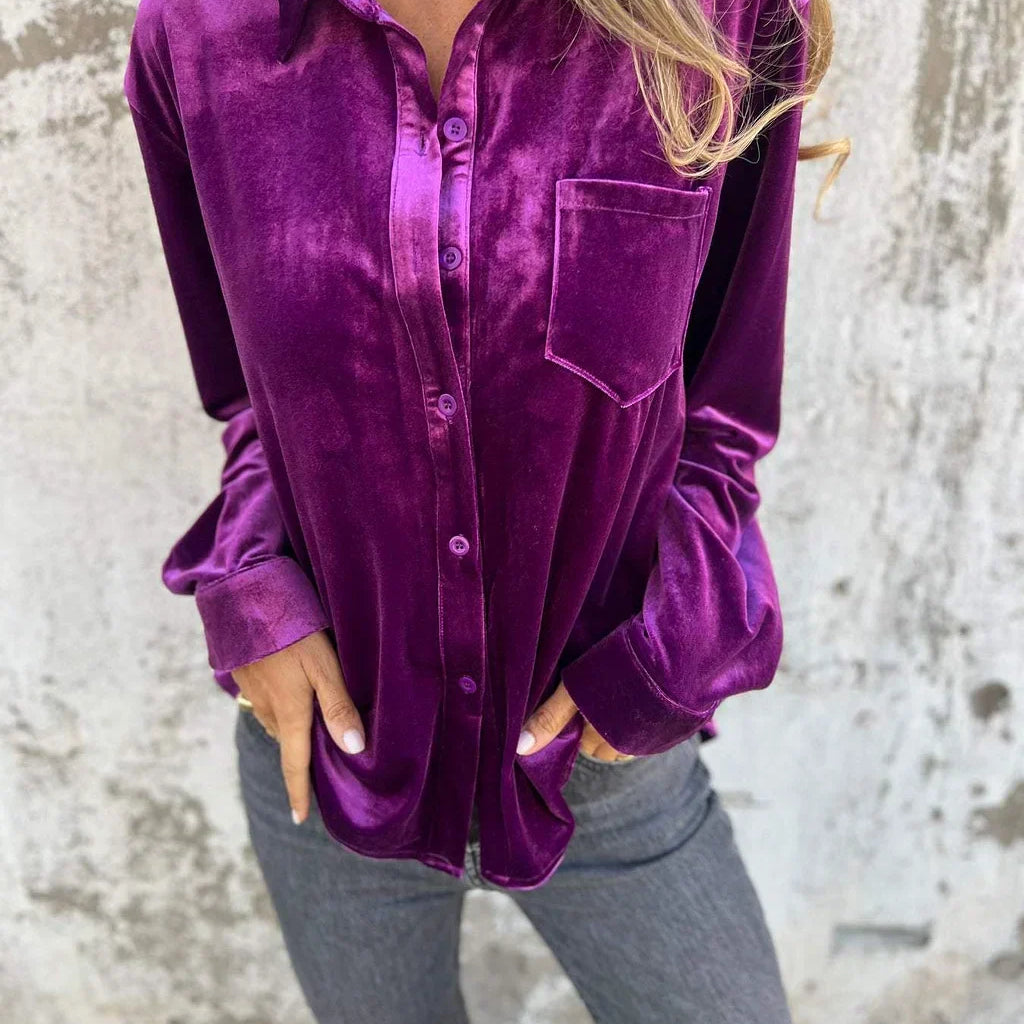 Kaya - Elegant Velvet Blouse