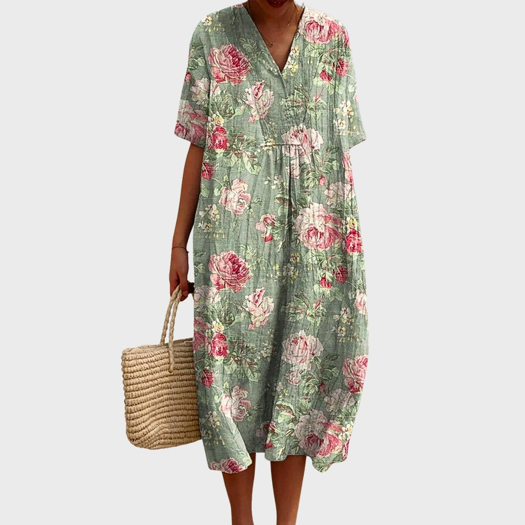 Saskia | Flowery Cotton Dress