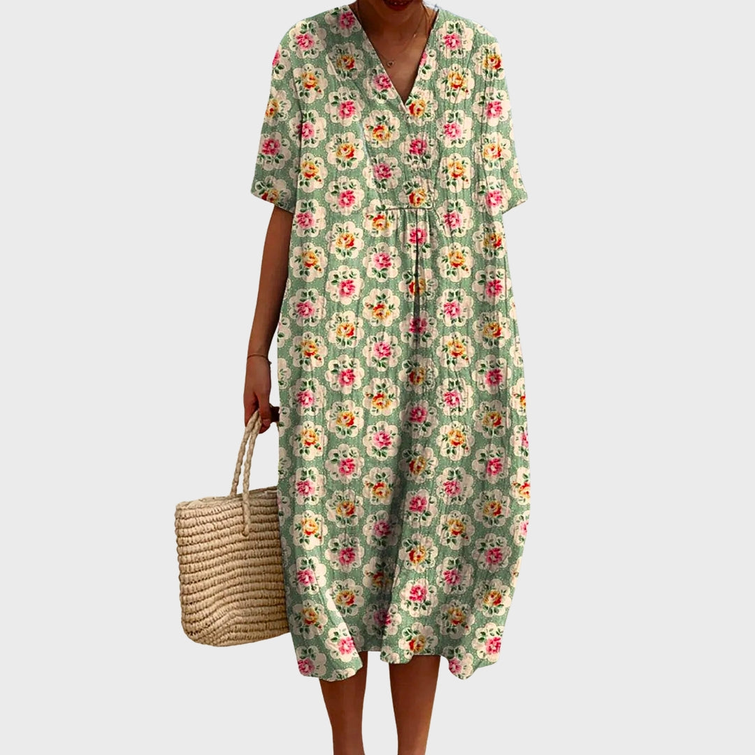 Victoria | Vintage Romantic Rose Cotton Dress