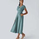 Olivia – Elegant Wrap Dress with High Waist