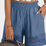 Morgan | Magnificently Embroidered Lace Trim Shorts