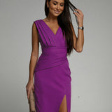Portia | Elegant Draped Midi Dress