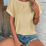 Women's Cotton Broderie Long-Sleeve Blouse
