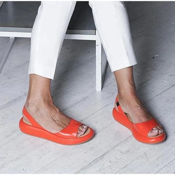 Women’s Sandals – Open Toe – Flat Sole – Slingback Strap – Minimalist Comfort