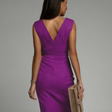 Portia | Elegant Draped Midi Dress