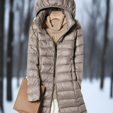 Women’s Long Padded Jacket – Regular Fit – Water-Repellent – Hooded Quilted Coat