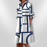 Alexandria | Midi Dress Featuring Geometric Pattern