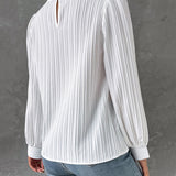 Edith – Textured Long Sleeve Blouse