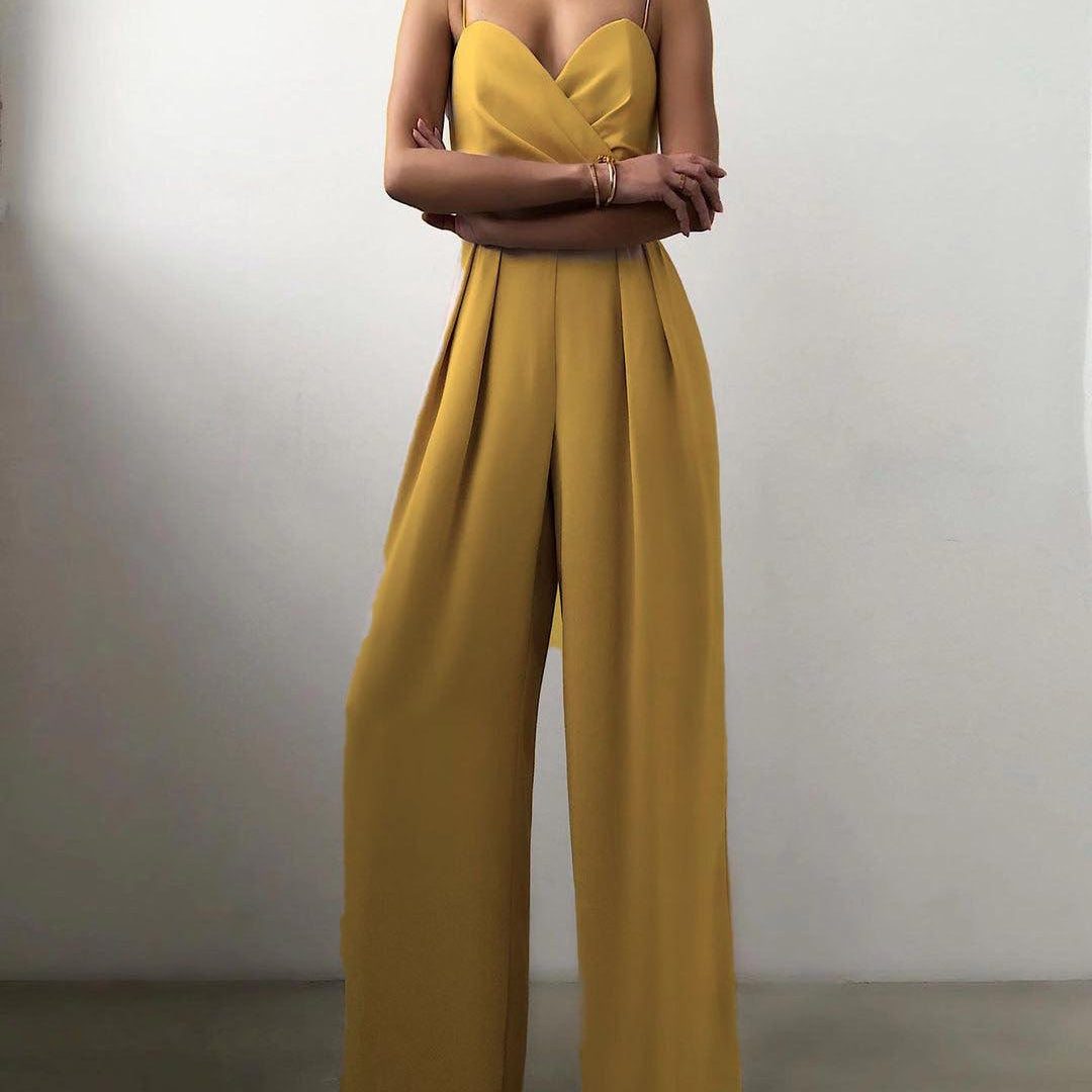 Women's High-Waist Spaghetti Strap Jumpsuit
