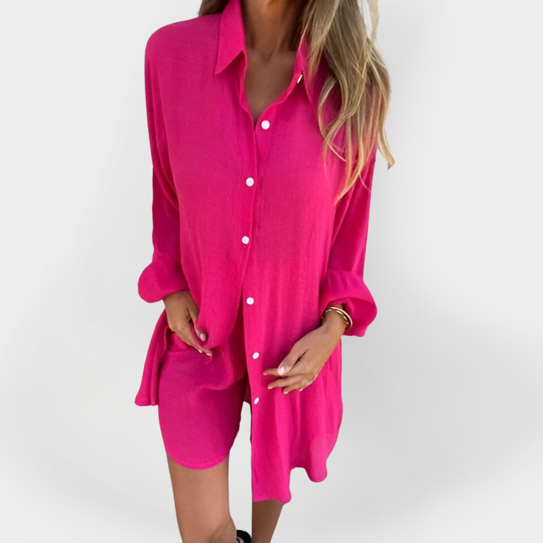 Charlotte Grace | Everyday Linen Blouse and Shorts