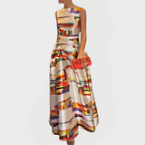Catherine | Geometric Patterned Eveningwear Maxi Dress
