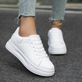 Liliana | Clean White Faux Leather Sneakers