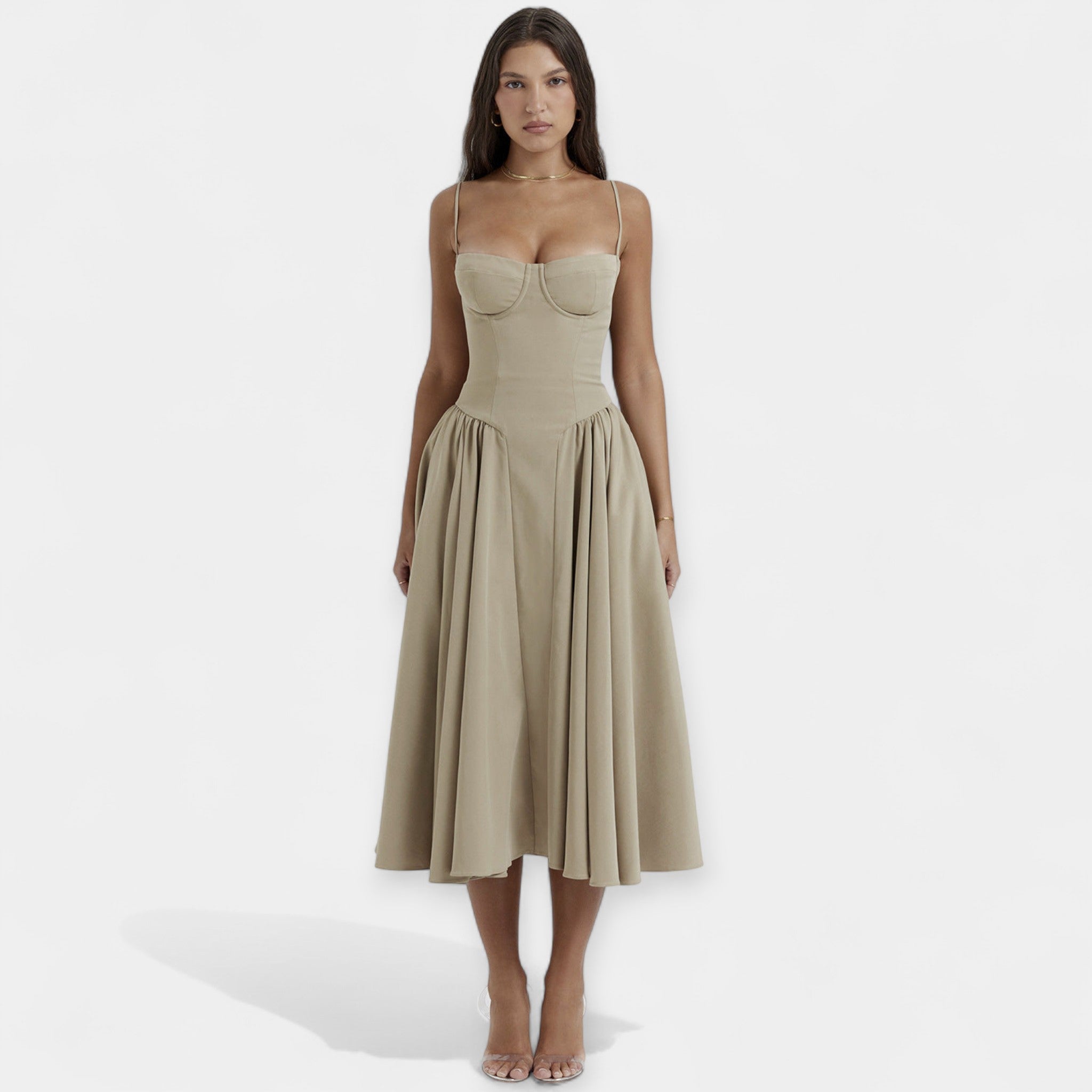 Alexandria | Sumptuously Vintage Strappy Midi Dress