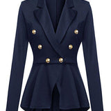 Women's feminine lapel double breasted blazer