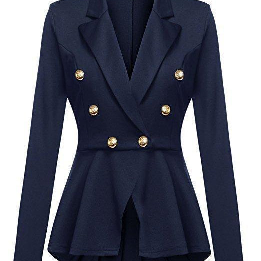 Women's feminine lapel double breasted blazer