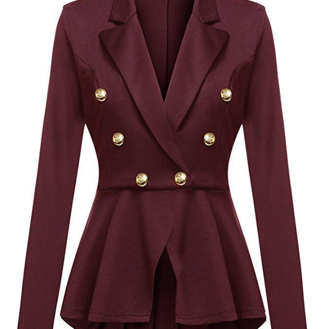 Women's feminine lapel double breasted blazer