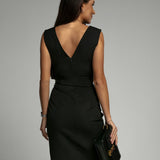 Portia | Elegant Draped Midi Dress