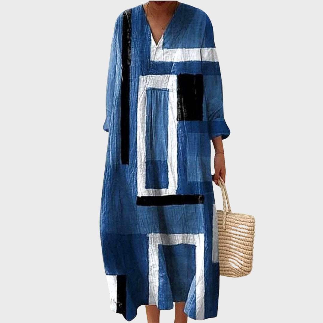 Naomi | Abstract Geometric Cotton Dress