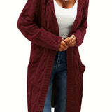 Women's cozy hooded cardigan