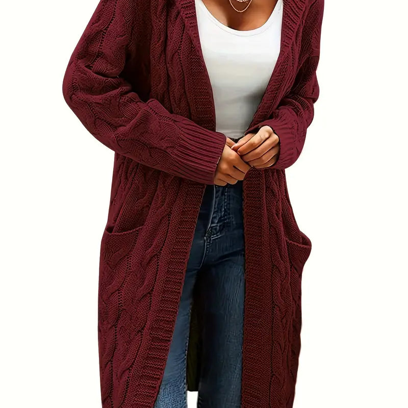 Women's cozy hooded cardigan