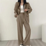 Women's Suit - Oversized Blazer & High-Waisted Trousers - Tailored Fit - Smart Casual