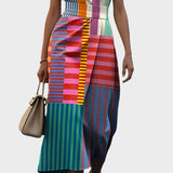 Alex | Vibrant Sleeveless Geometric Patterned Dress