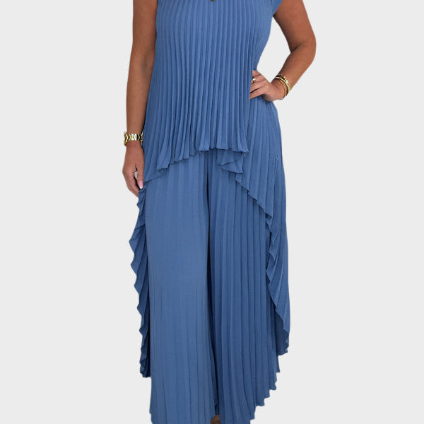 Taylor | Incomprehensibly Pleated Top Wide-Leg Trousers