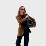 Millie | Elegant And Warm Jacket With Brown Suede Lapel