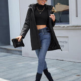 Women's casual quilted hooded windbreaker