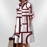 Alexandria | Midi Dress Featuring Geometric Pattern