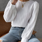 Edith – Textured Long Sleeve Blouse