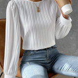 Edith – Textured Long Sleeve Blouse