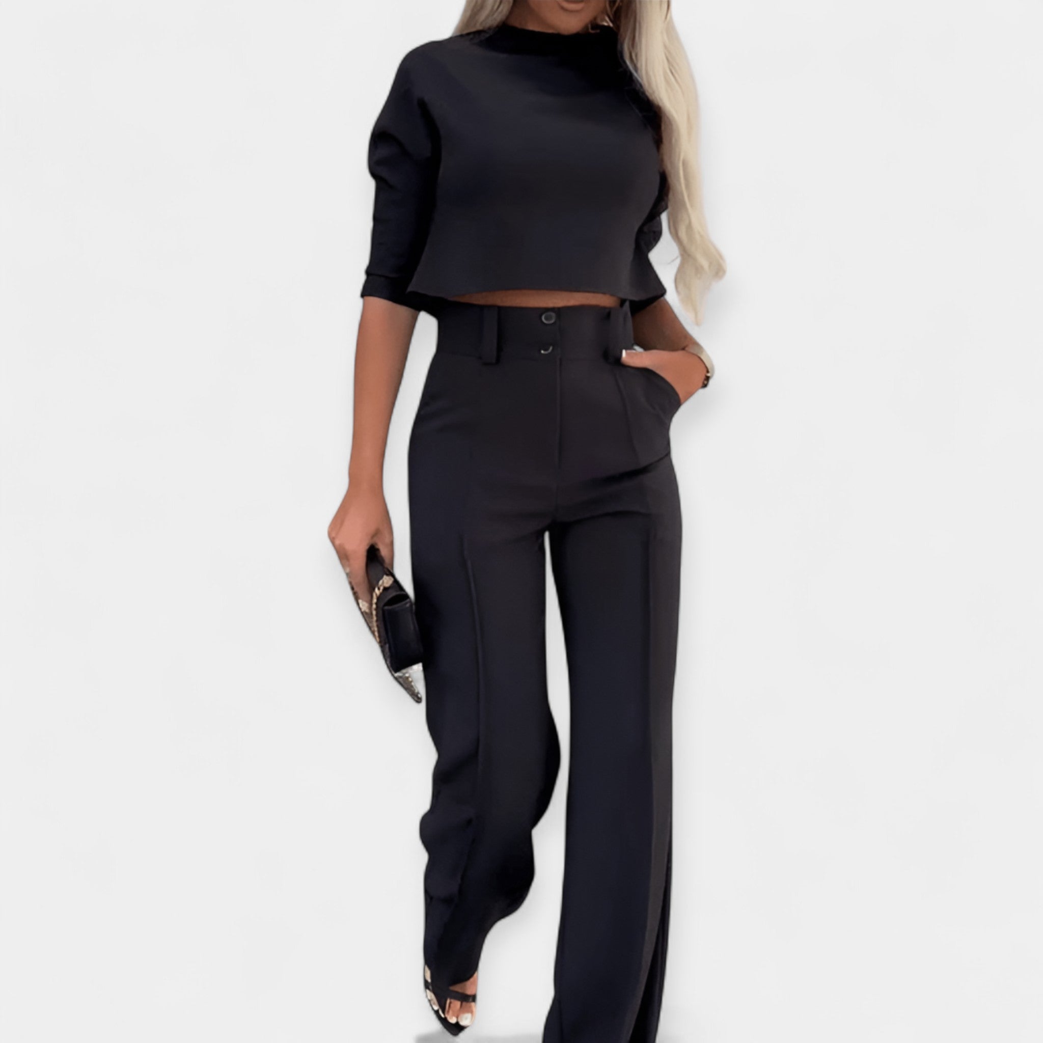 AlexandrineFortescue | Elegant Crop Top and Trousers