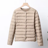 Women’s Down Jacket – Slim Fit – Lightweight Quilted – Collarless – Hip Length