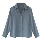 Women's Long Sleeve Chiffon Blouse Elegant Shirt