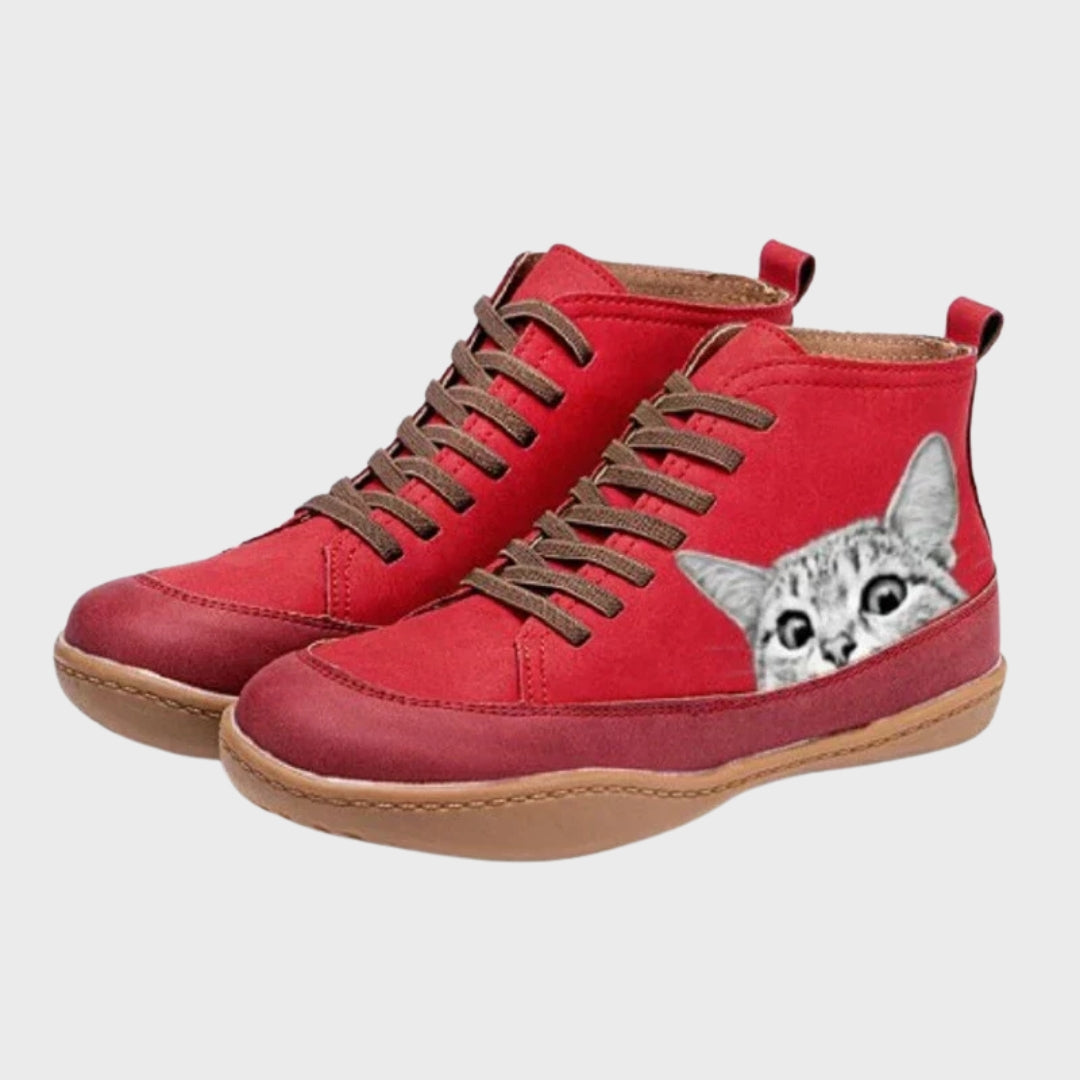Emma | Autumn Cat-Lovers Leather Boots