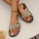 Women’s Sandals – Open Toe – Cushioned Contoured Footbed – Adjustable Buckle Strap