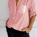 Sequin Pocket Glitter Blouse | Stylish Partywear for Women