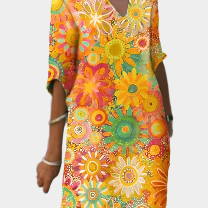 Amelia Rose Grace | Colourful Dress With Floral Pattern