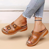 Women’s Sandals – Ergonomic Slip-On – Adjustable Buckle Straps – Breathable Comfort