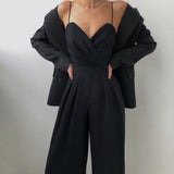Women's High-Waist Spaghetti Strap Jumpsuit