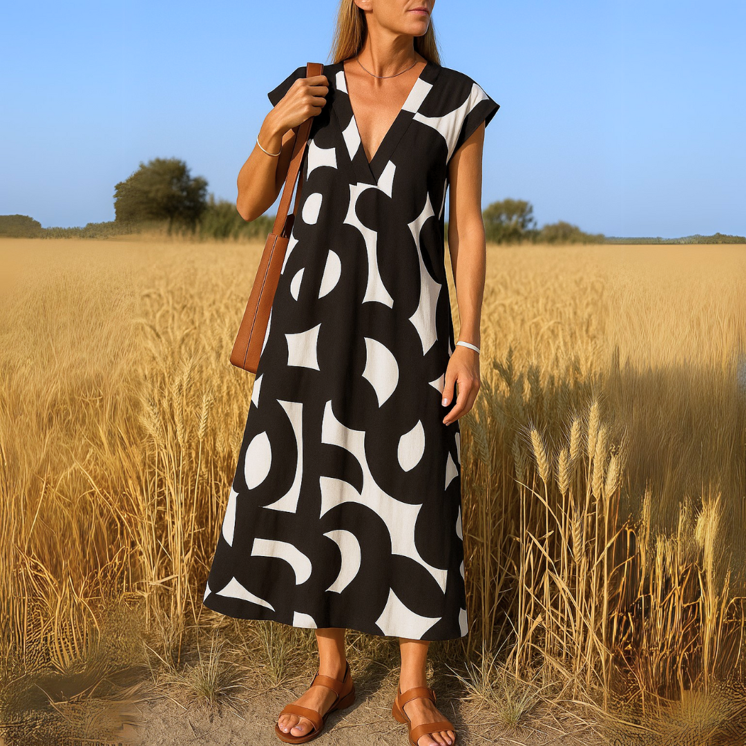 Charlotte | Elegant Flowing V-Neck Dress