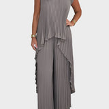 Taylor | Incomprehensibly Pleated Top Wide-Leg Trousers