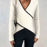 Yzabelle – Wrap Contrast Trim Jumper
