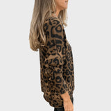 Sophie | Autumn Lightweight Top with Leopard Print